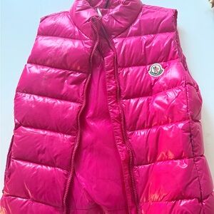 Moncler Kids Fuchsia Puffer Vest - Kids Size 12